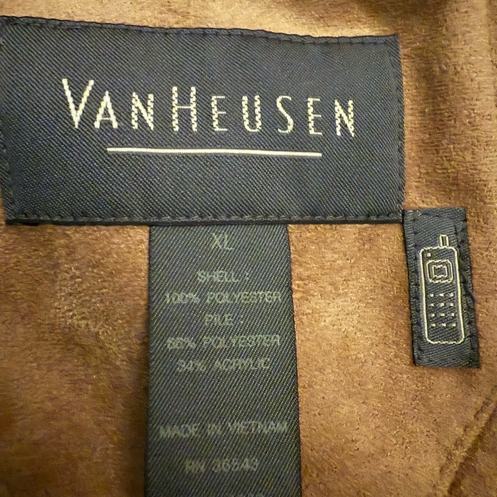 Van Heusen Faux Suede Sherpa-Lined Vest – Tan, Size XL Men’s - Picture 6 of 7